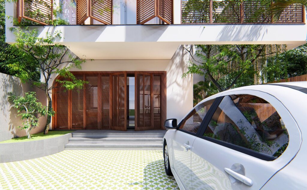 Phía cửa chính bên trong