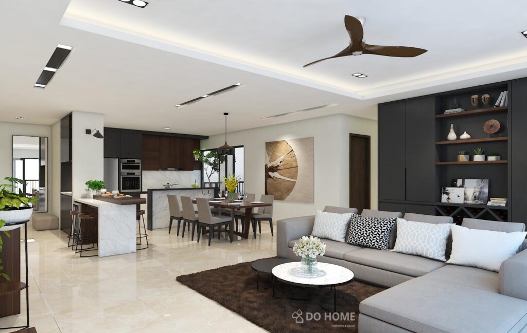 Phòng khách bếp chung cư ngoại giao đoàn