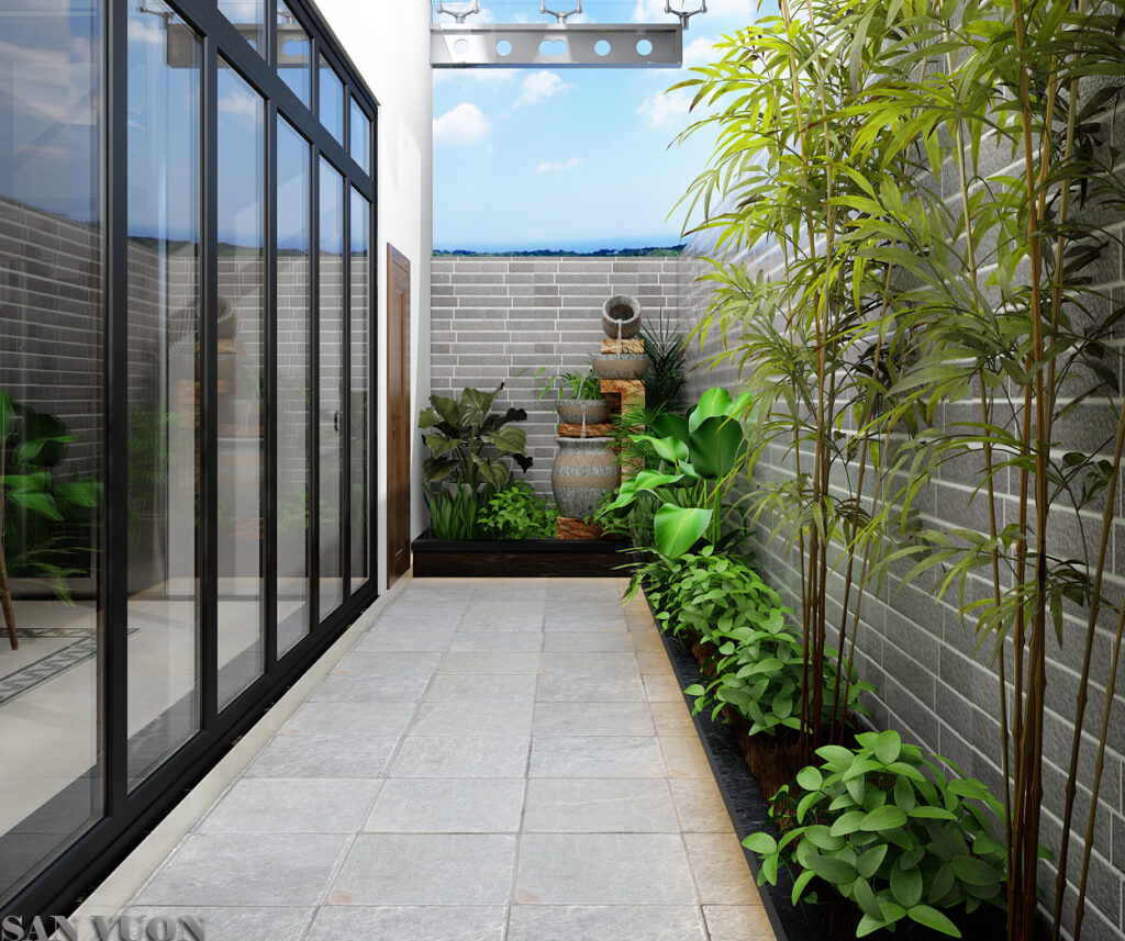 Khu vực lối đi bên cạnh nhà