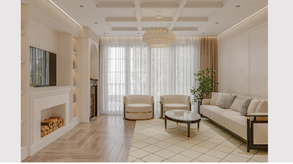 Phòng khách ở tầng trên cùng