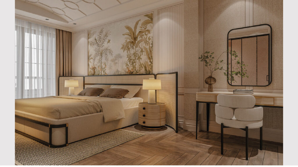 Phòng ngủ master nhà phố Long Biên